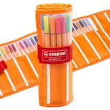 STABILO point 88 - İnce Keçe Uçlu Kalem - 30'lu Roller Set - Çeşitli Renkler - 30 adet - 5 neon renk dahil