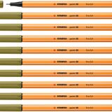 Stabilo point 88 keçeli kalem, 10'lu paket, çamur yeşili