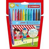 STABILO power - Keçe Uçlu Boya Kalemi - 12'li Paket - Çeşitli Renkler