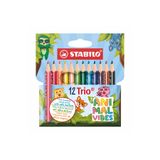 Stabilo Trio Thick Animal Vibes Short 12'li Kuru Boya Kalemi