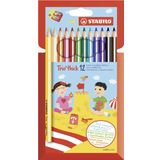 STABILO Trio Thick - Kuru Boya Kalemi - 12'li Paket - Çeşitli Renkler + Kalemtıraş