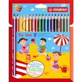 Stabilo Trio Thick - Kuru Boya Kalemi - 18'li Paket - Çeşitli Renkler + Kalemtıraş - Renkli