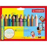 stabilo woody 3in1 duo kuru boya kalemi 10 ren + kalemtıraş eo882/10-2 - Yok