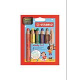 Stabilo Woody 3İn1 Duo Kuru Boya Kalemi 6 Ren + Kalemtıraş EO8826-2
