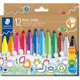 Staedtler 328-B C12 Noris Jumbo Üçgen Keçeli Kalem 3mm - Ana Renkler
