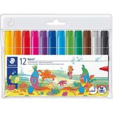 Staedtler 340 WP12 Noris Clup Jumbo Keçeli Kalem 3.0 mm 12'li - Renkli