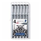 Staedtler 4+2 Set Pigment Liner Siyah Çizim Kalemi
