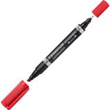 Staedtler Lumocolor Duo Permanent Kalem Kesik Uç Kırmızı 0.6 mm - 4 mm