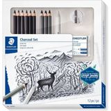Staedtler Mars Lumograph Charcoal Set Füzen Karakalem Eskiz Çizim Seti 12 Parça