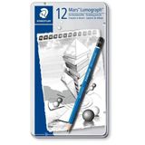 Staedtler Mars Lumograph Dereceli Kalem 12'li Set Metal Kutu (6b-4h)