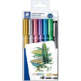 Staedtler Metallic Marker 6 Renk + Pigment Liner Kalem Seti