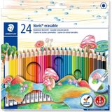 Staedtler Noris Club 144 50NC Silgili Kuru Boya Kalemleri 12 Veya 24 Renk Seçenekleri Karışık Renkler - 144 50NC24 24'LÜ
