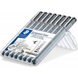 Staedtler Pigment Liner Teknik Çizim Kalemi Seti 8'li Plastik Kutulu