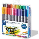 Staedtler Twin Renkli Çift Uçlu Keçeli Kalem Seti 0.8 mm - 3 mm 72'li