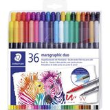 Staedtler & WizDesign 3001 Tb Watercolour Brush Çift Uçlu Keçeli Kalem – (18 Veya 36 Renk Seçenekleri) - 3001 TB36 36'LI