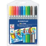 Staedtler & WizDesign 320 NWP12 Noris Club Çift Uçlu Keçeli Kalem – 3.0 mm & 1.0 Mm, 12’li Set