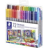 Staedtler & WizDesign 3200 Tb Çift Uçlu Keçeli Kalem – (36 Veya 72 Renk Seçenekleri) - 3200 TB72