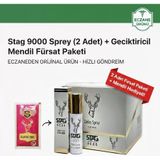 Stag 9000 Geciktirici Sprey (2 Adet) + Hijyenik Geciktirici Mendil Hediye - Eczane Çıkışlı Fırsat Paketi