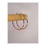 STAİNLES KALIN HALKA GOLD ÇELİK KÜPE (ÇAP 5CM)