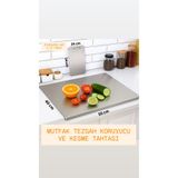 Stainless Art PASLANMAZ ÇELİK 2'Lİ SET TEZGAH KORUYUCU 40X50CM VE KESME TAHTASI 24X34 CM