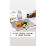 Stainless Art PASLANMAZ ÇELİK 2'Lİ SET TEZGAH KORUYUCU 50X60CM VE KESME TAHTASI 15X24 CM
