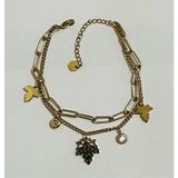 Stainless Steel Yapraklı Çift Zincir Bileklik