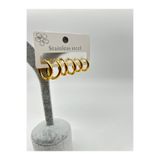 stainless steell Altın kaplama kuyum model 6lı halka küpe seti
