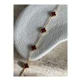 Stainlless Steel Çelik Mini Gold Bordo Cleef Bileklik