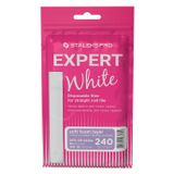 STALEKS PRO Expert 20 Tek Kullanımlık Beyaz Düz Tırnak Törpüsü Aşındırıcılar (240 Grit, 30 Adet) - Tırnak Cilalama ve Hazırlama için Yumuşak Köpük Katmanı (140 x 18 mm)
