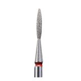 STALEKS PRO Expert elmas tırnak matkap ucu (Alev, kırmızı, 1,6 mm kafa / 8 mm WP) – Hassas manikür ve yan duvar işleme için yumuşak aşındırıcılık donanım manikür/pedikür