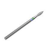 STALEKS PRO Expert elmas tırnak matkap ucu (DUO alev, mavi-yeşil, 2,1 mm kafa / 8 mm WP) – hassas cilt, manikür ve yan duvar işleme için orta sert aşındırıcılık manikür/pedikür