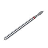 STALEKS PRO Expert elmas tırnak matkap ucu (sivri alev, kırmızı, 2,3 mm kafa / 8 mm WP) – Hassas manikür ve yan duvar işleme için yumuşak aşındırıcılık donanım manikür/pedikür