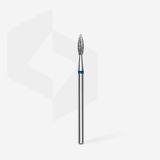 STALEKS PRO Expert elmas tırnak matkap ucu (sivri alev, mavi, 2,3 mm kafa / 8 mm WP) – donanım manikür/pedikür alanında hassas manikür ve yan duvar işleme için orta derecede aşındırıcılık