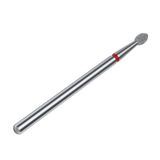 STALEKS PRO Expert elmas tırnak matkap ucu (sivri tomurcuk, kırmızı, 2,5 mm kafa / 4,5 mm WP) – donanım manikür/pedikürde tırnak altı dosyalama, manikür ve nasır işleme için yumuşak aşındırıcılık