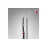 STALEKS Sert Alaşım Koni Freze, Kırmızı, Çap 2,3 mm / Çalışma Kısmı 8 mm