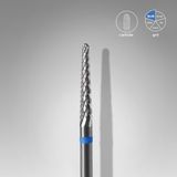 STALEKS Sert Alaşım Koni Freze, Mavi, Çap 2,3 mm / Çalışma Kısmı 14 mm