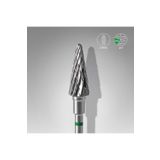 STALEKS Sert Alaşım Koni Freze, Yeşil, Çap 6 mm / Çalışma Kısmı 14 mm