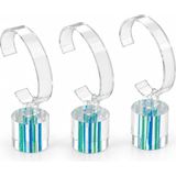 Stand Market Saat Standı 3\\\'lü Set Lazer Model Oval Mavi & Yeşil – Pleksi
