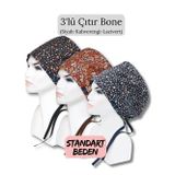 Standart Beden 3lü Çıtır Bone Siyah Çıtır Kahverengi Çıtır Lacivert Çıtır Çiçekler Cerrahi Bone