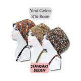 Standart Beden 3lü Paket Renkli Yelpazeler Haki Şal Akasya Çiçekler Kahverengi Cerrahi Bone