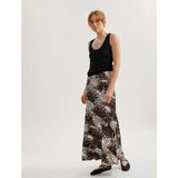 Standart Bel Leopar Desenli Uzun Kloş Saten Etek 5SAK70104UW - Koton - Siyah - 38 - 36