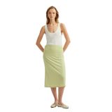 Standart Bel Viskon Kumaş Parıltılı A Kesim Midi Kalem Etek