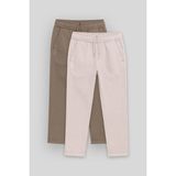 Standart Fit 2li Paket Camel-Taş Erkek Çocuk Chino Pantolon - 11272 - Camel - Taş - 7 - 8 Yaş