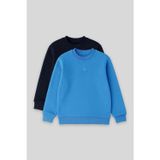 Standart Fit 2li Paket Lacivert-Saks Erkek Çocuk Sweatshirt - 11232