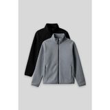 Standart Fit 2li Paket Siyah-Gri Melanj Kız Çocuk Polar Sweatshirt - 75154