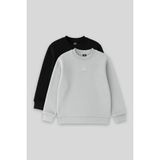 Standart Fit 2li Paket Siyah-Taş Erkek Çocuk Sweatshirt - 11232