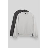Standart Fit Basic O Yaka 2li Paket Koyu Gri-Taş Erkek Sweatshirt - 88053