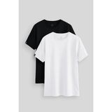 Standart Fit Basic O Yaka 2li Paket Siyah-Beyaz Erkek T-Shirt - 87911 - Siyah - Beyaz - XL