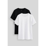 Standart Fit Basic O Yaka 2li Paket Siyah-Beyaz Erkek T-Shirt - 87911 - Siyah - Beyaz
