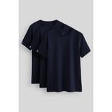 Standart Fit Basic O Yaka 3lü Paket Lacivert Erkek T-Shirt 87911 - XL